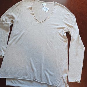 J.Crew Size L Linen blend Women's New With Tags Tunic Knit top Sweater